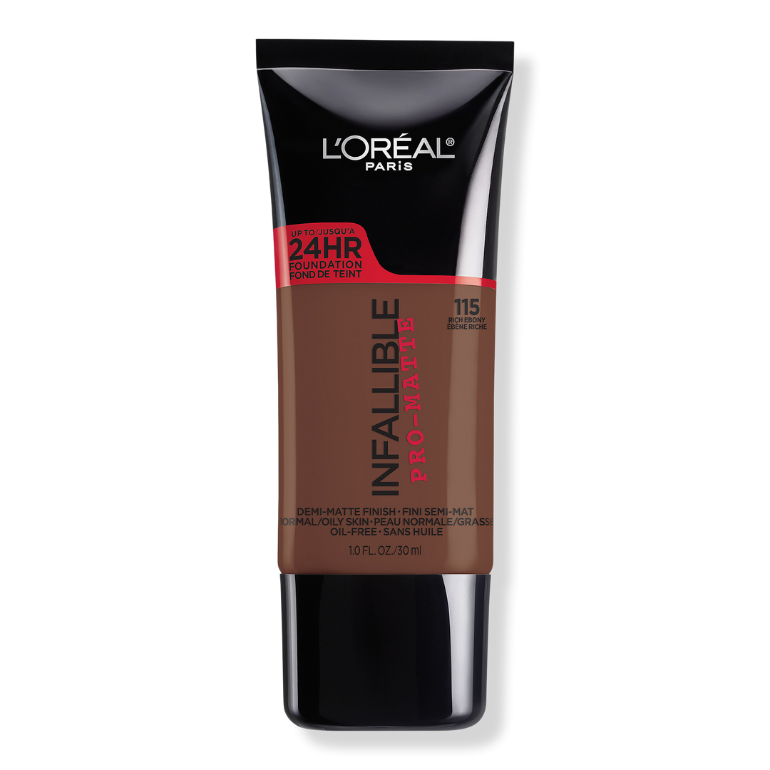 L'Oréal Infallible Pro-Matte Liquid Longwear Foundation, 115 Rich Ebony, 1 oz