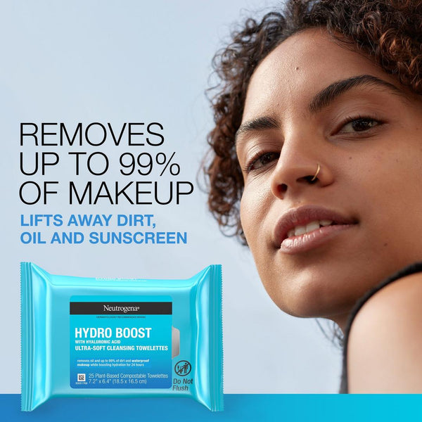 Neutrogena Hydro Boost Facial Cleansing Wipes, 25 ea