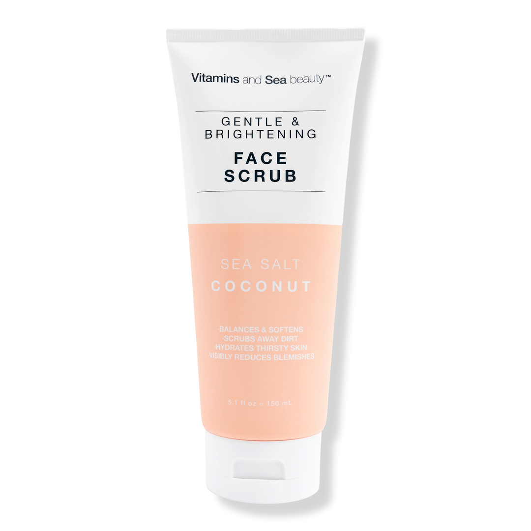 VitaminSea.beauty Sea Salt & Coconut Gentle & Brightening Face Scrub, 5.1 oz