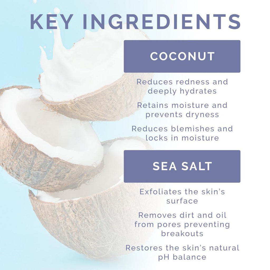 VitaminSea.beauty Sea Salt & Coconut Gentle & Brightening Face Scrub, 5.1 oz
