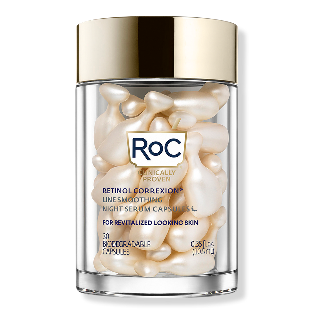 RoC Retinol Correxion Capsules, Anti-Aging Night Retinol Face Serum Anti-Wrinkle Treatment, 0.35 Fl.oz, 30 ea