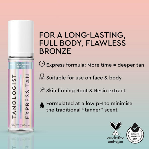 Tanologist Express Tan Mousse, Medium, 6.7 oz