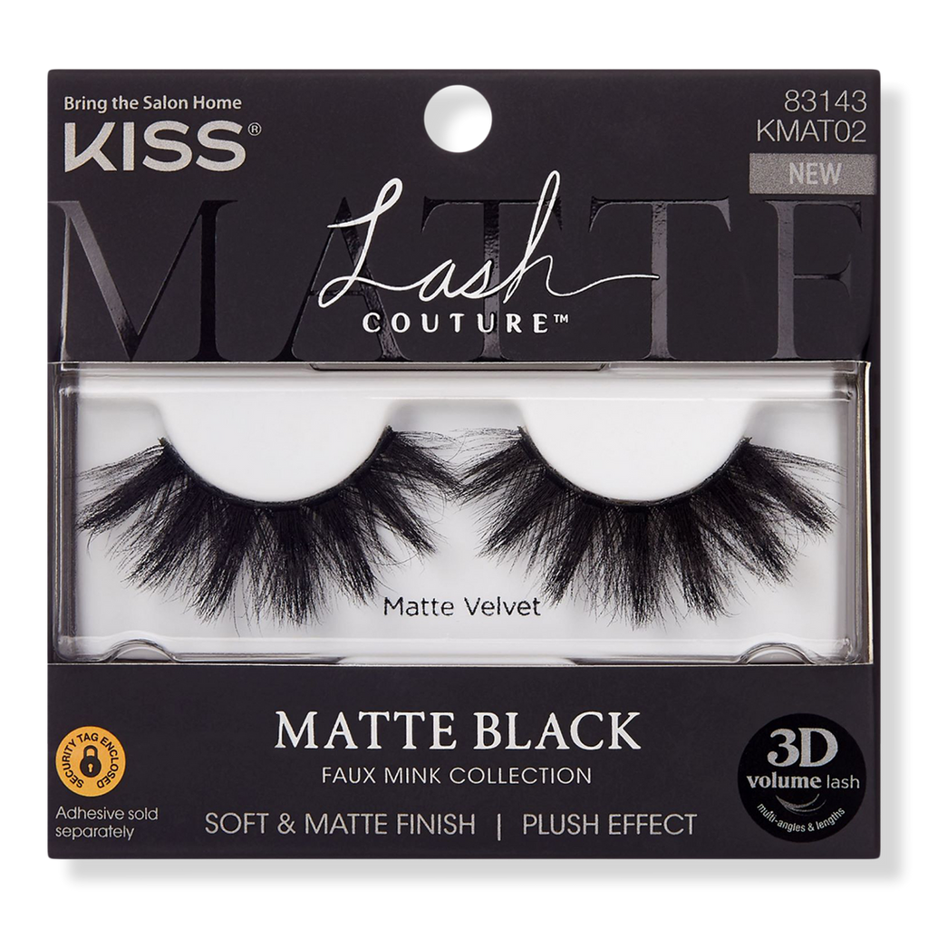 Kiss Lash Couture Matte Black, Soft & Matte Finish, Matte Velvet