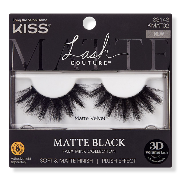 Kiss Lash Couture Matte Black, Soft & Matte Finish, Matte Velvet