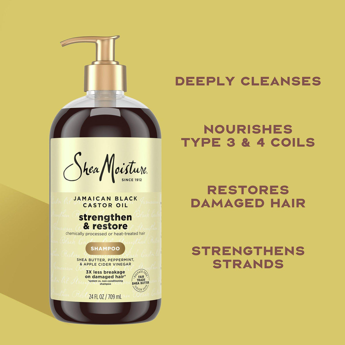 Strengthen and Restore 100% Pure Jamaican Black Castor Oil Shampoo