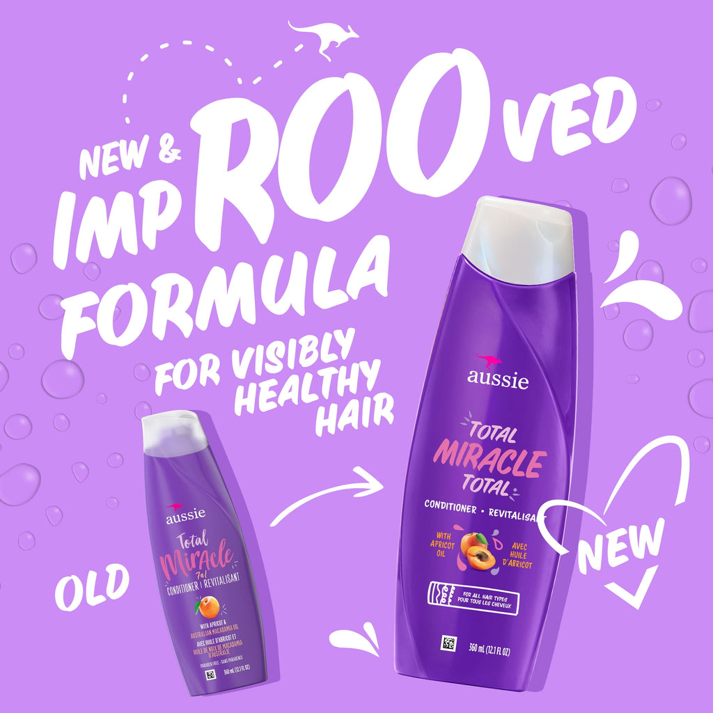 Aussie Total Miracle Conditioner for Damaged Hair, 12.1 fl oz