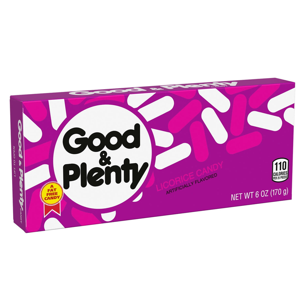 Good & Plenty Licorice Fat Free Candy, Movie Theater Box 6 Oz