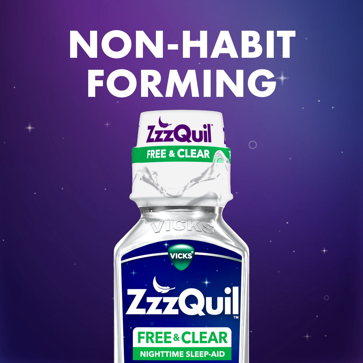 ZzzQuil Liquid Sleep Aid, FREE & CLEAR, Strawberry Flavored, 12 fl oz