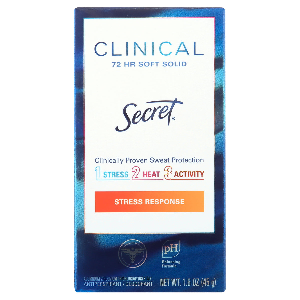 Secret Clinical Strength Soft Solid Female Antiperspirant and Deodorant, Stress Response, 1.6 oz