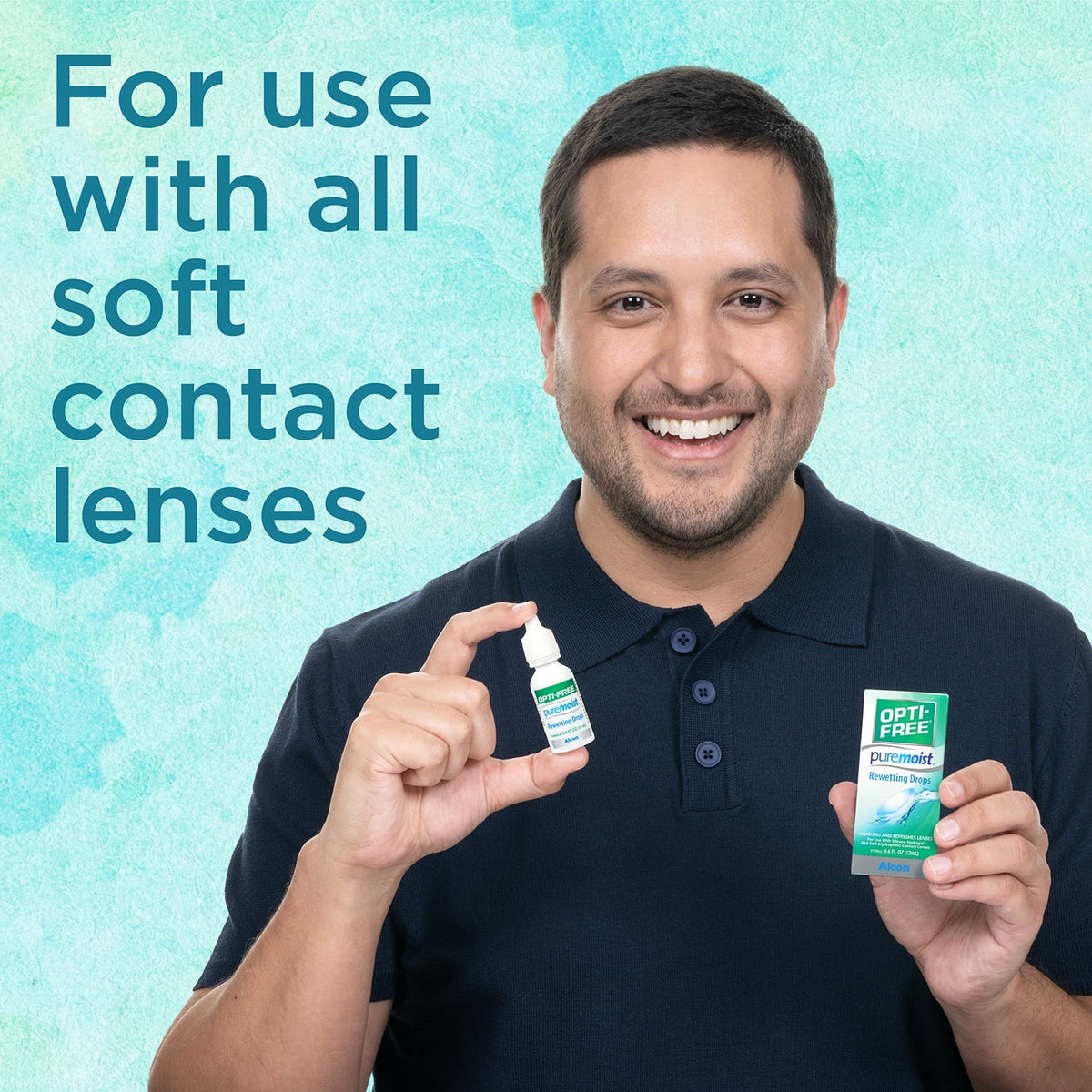 OPTI-FREE Puremoist Contact Lens Rewetting Drops for Soft Lenses, 12 mL