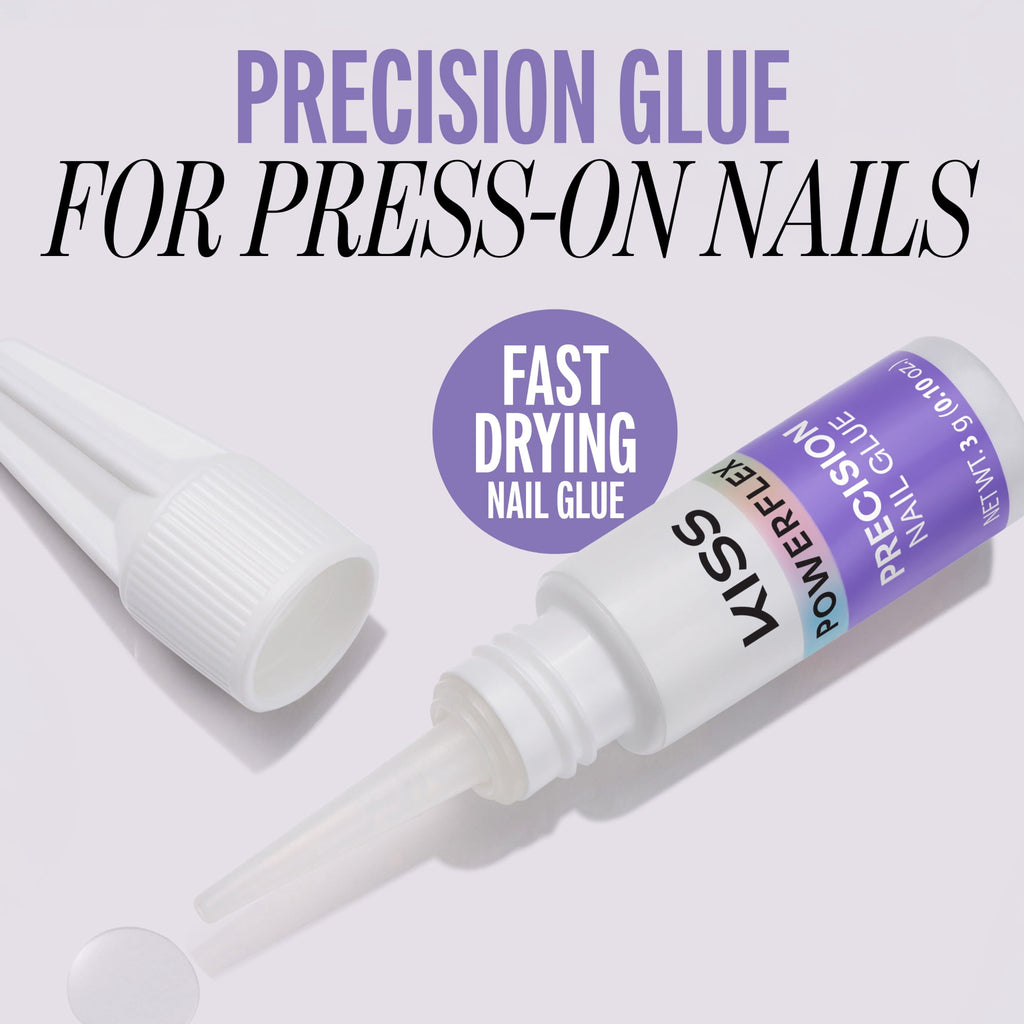 Kiss PowerFlex Ultra Hold Precision Squeeze-On Nail Glue, 0.1 oz Bottle
