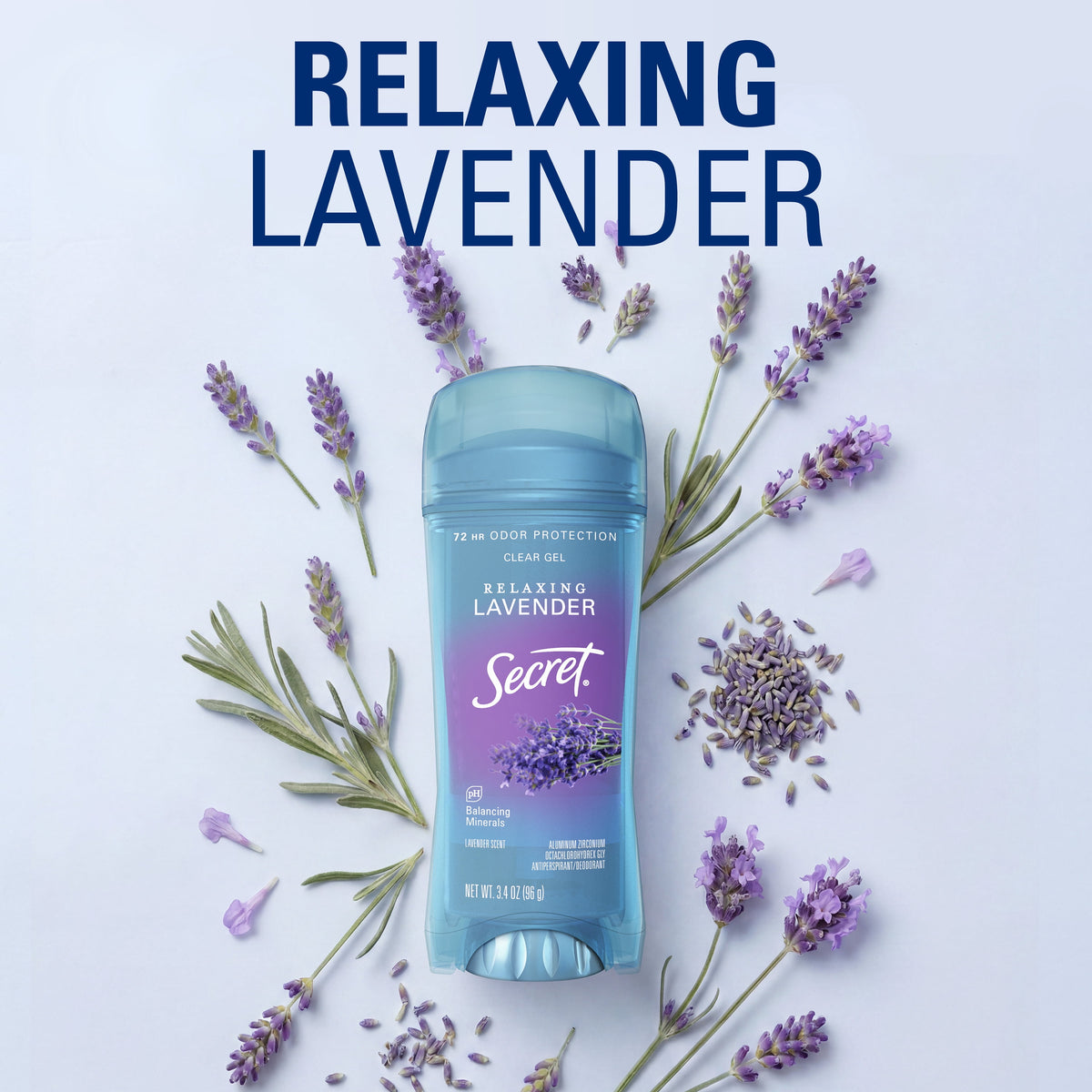 Secret Clear Gel and Deodorant for Women, Refreshing Lavender, 3.4 oz