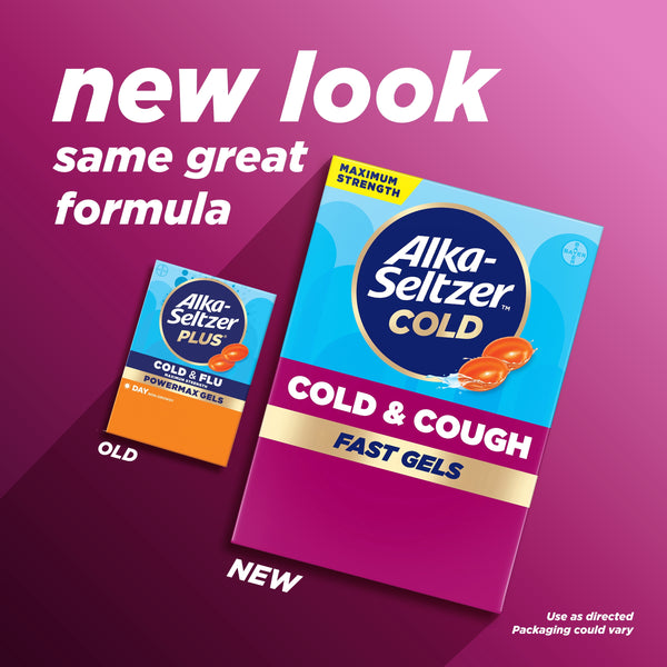 Alka-Seltzer Cold, Cold & Cough Max Strength Fast Gels,  24 Count