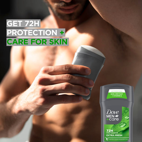 Dove Men+Care Extra Fresh Men's Antiperspirant Deodorant Stick With 72-hour sweat & odor protection Extra Fresh with 1/4 Moisturizing Cream