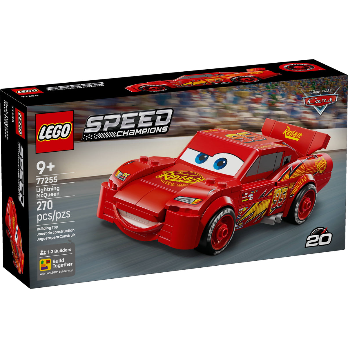 LEGO Speed Champions Disney Pixar Cars Lightning McQueen Building Toy 77255, Ages 9+
