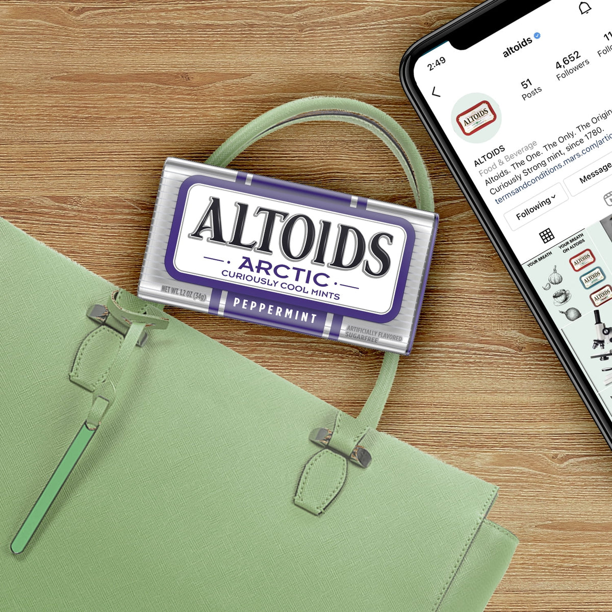 Altoids Arctic Peppermint Sugar Free Breath Mints - 1.2oz Tin