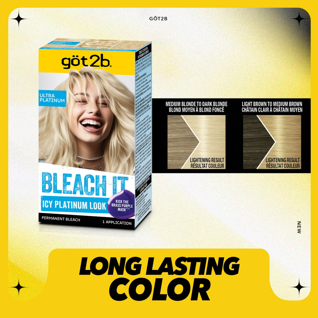 got2b Bleach It Permanent Hair Dye, Hi-Lift Platinum Blonde, Hair Bleach Kit, 1 Count