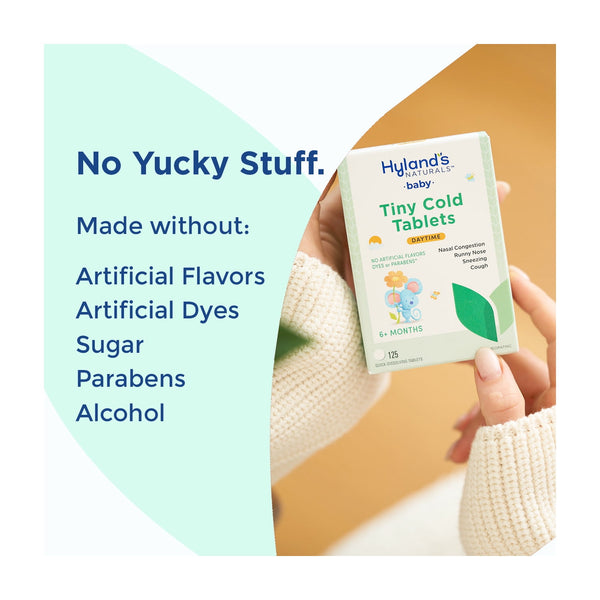 Hyland's Baby Tiny Cough & Cold, 125 Quick-Dissolving Tablets for Colds