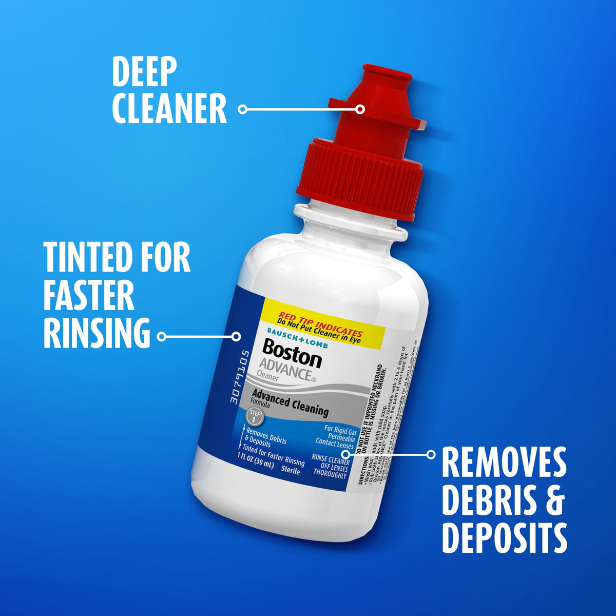 Boston ADVANCE Cleaner Eye Lens Saline Solution for Rigid Gas Permeable Lenses, 1 floz
