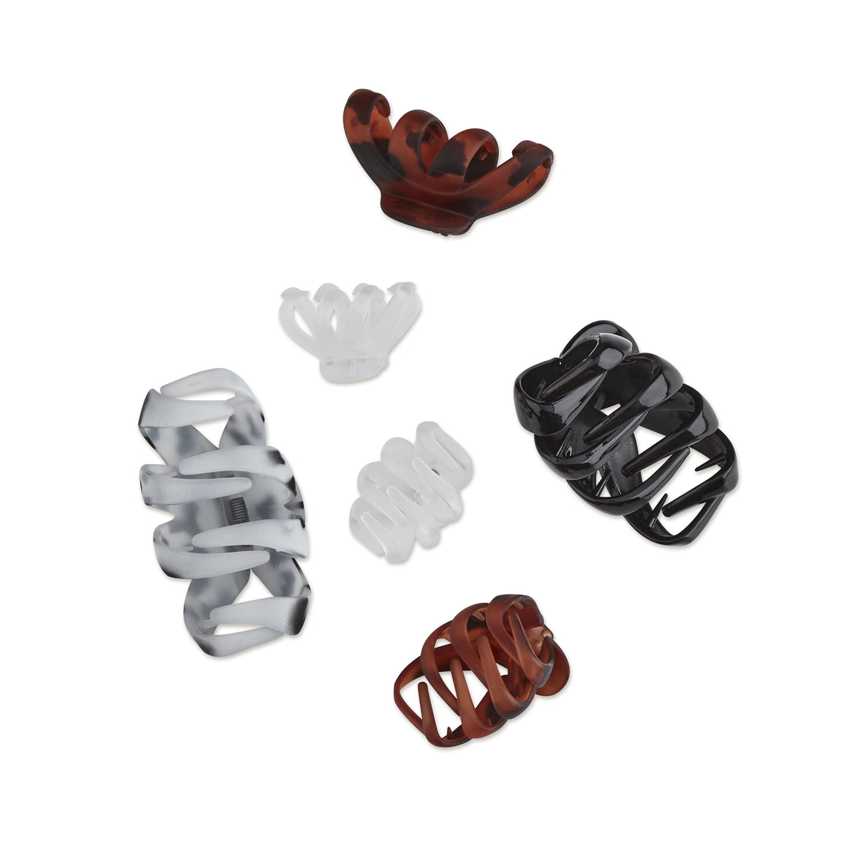 Scunci Octopus Claw Clip, Assorted Sizes, Multicolor, 6 Count