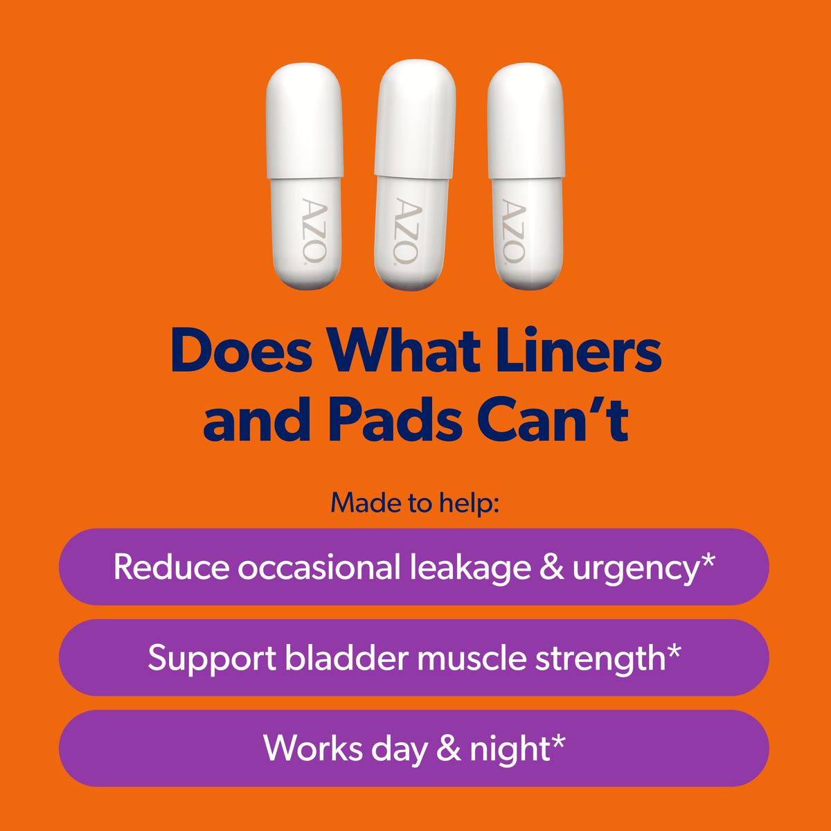 AZO Bladder Control with Go-Less® Blend Daily Supplement, Reduces Urgency & Leakage Naturally with 24-HR Support, 72 Count