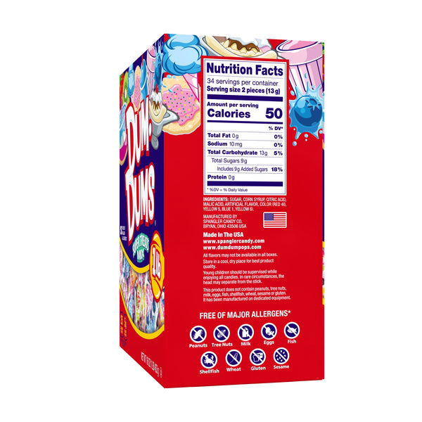 Dum Dums Limited Edition Flavor Mix Lollipops & Suckers, Party Candy Hard Candy, 16 oz Box