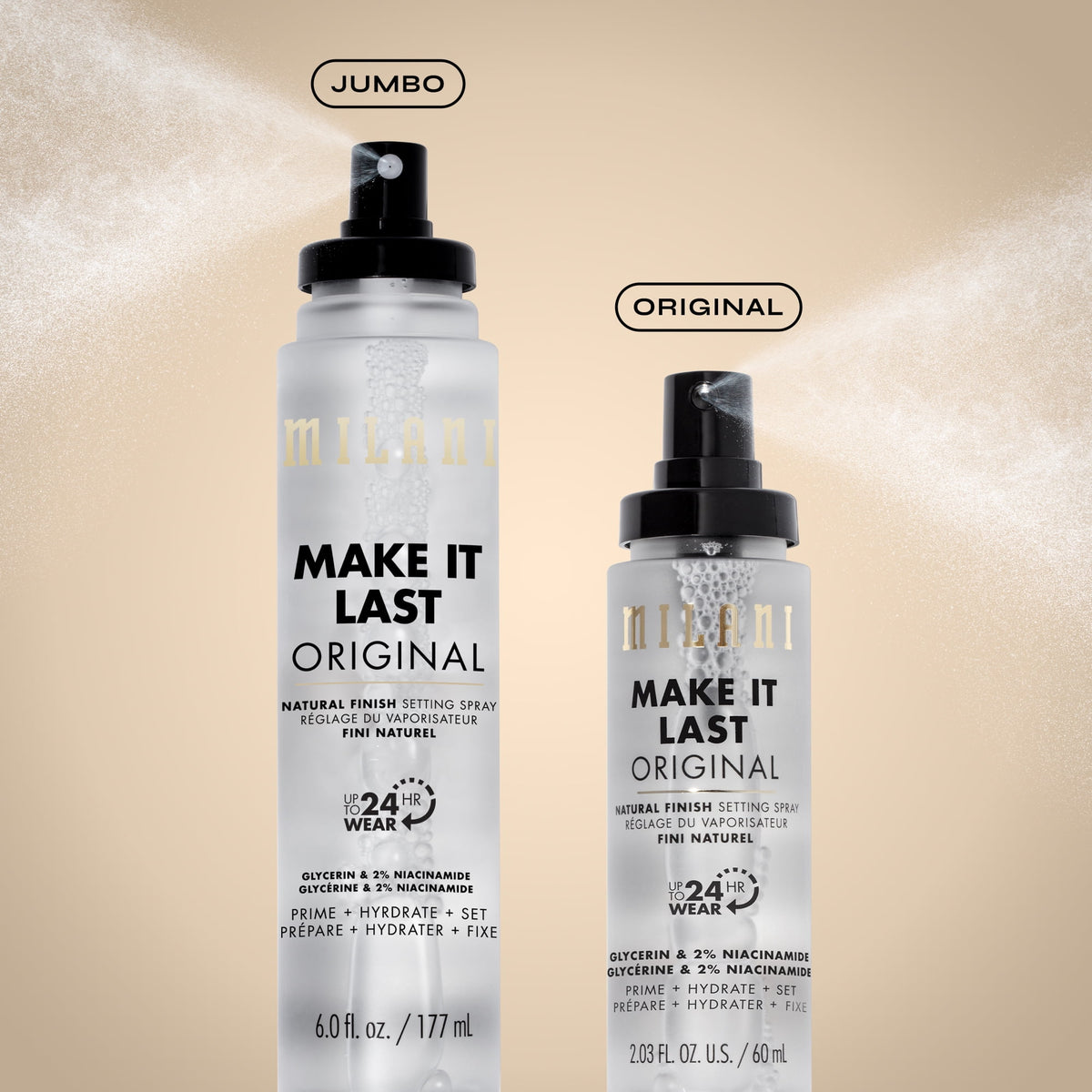 Milani Make It Last Setting Spray, Prime + Correct + Set, Natural Finish, 2.03 fl oz