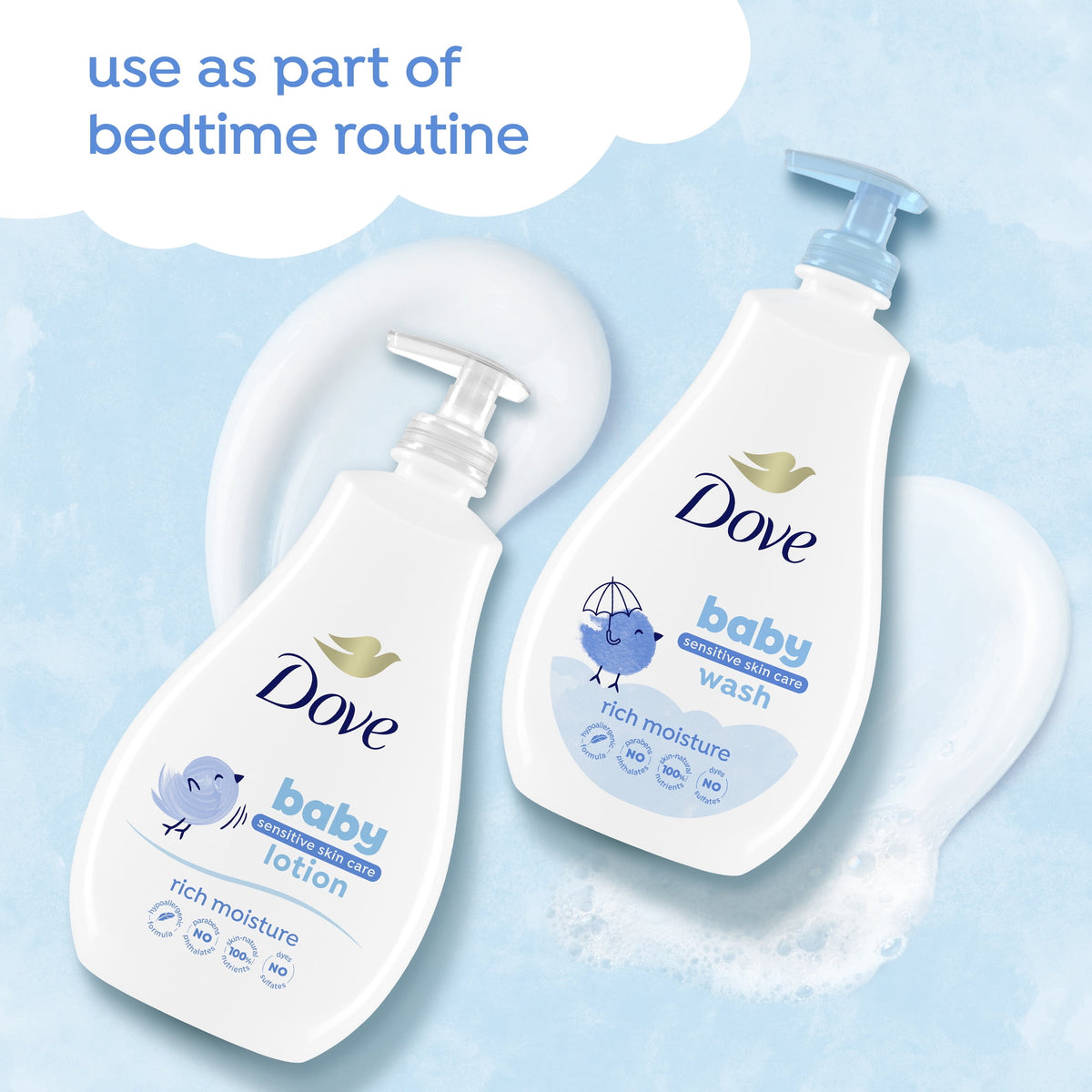 Baby Dove Sensitive Skin Care Baby Wash For Baby Bath Time Rich Moisture Tear-Free and Hypoallergenic, 20 Fl Oz