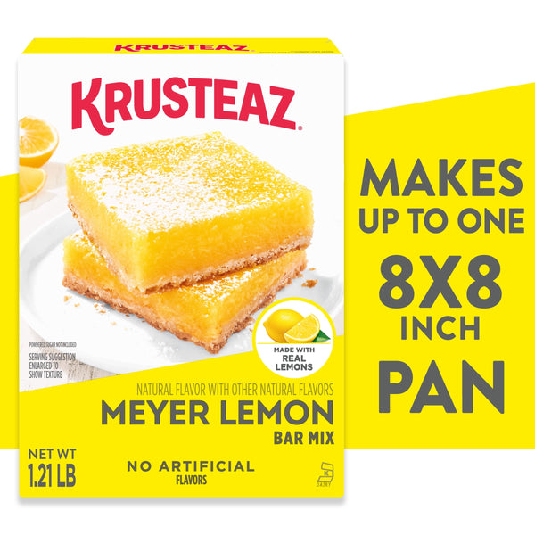 Krusteaz Meyer Lemon Bar Mix, Lemon Bar Baking Mix, Made With Real Lemons, 19.35 oz Box