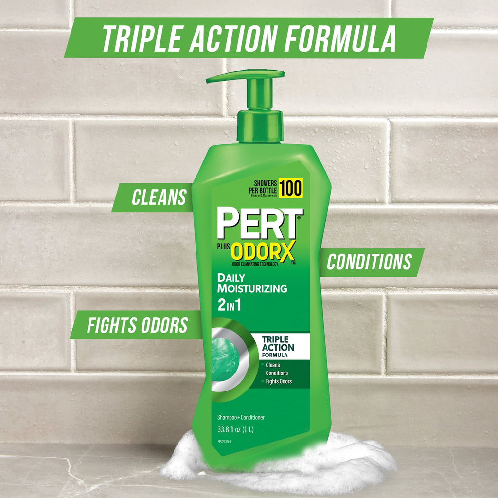 Pert Plus OdorX Daily Moisturizing 2-in-1 Triple Action Formula 33.8 fl oz
