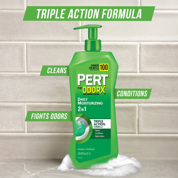 Pert Plus OdorX Daily Moisturizing 2-in-1 Triple Action Formula 33.8 fl oz