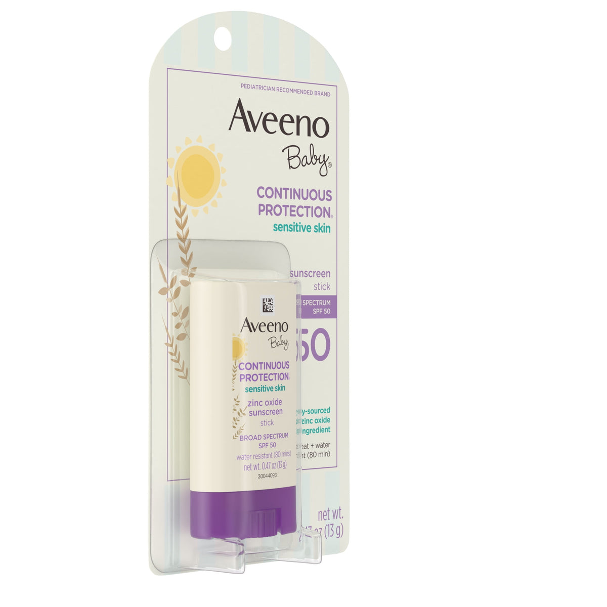 Aveeno Baby Sensitive Skin SPF 50 Mineral Sunscreen Stick, 0.47 oz