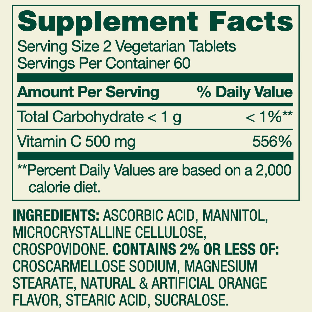 Spring Valley Vitamin C Dietary Supplement, Orange Flavor, 500 mg, 120 Count, Fast Dissolve Tablets for Immune Health