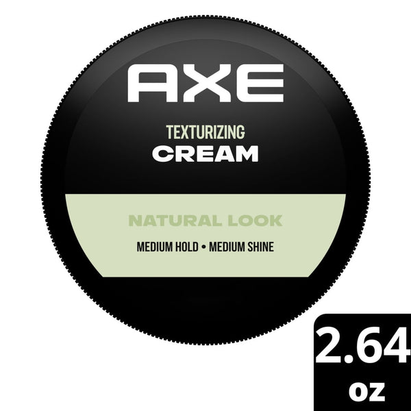 AXE Natural Look Texturizing Hair Pomade Styling Cream for Men Medium Hold, 2.64 oz