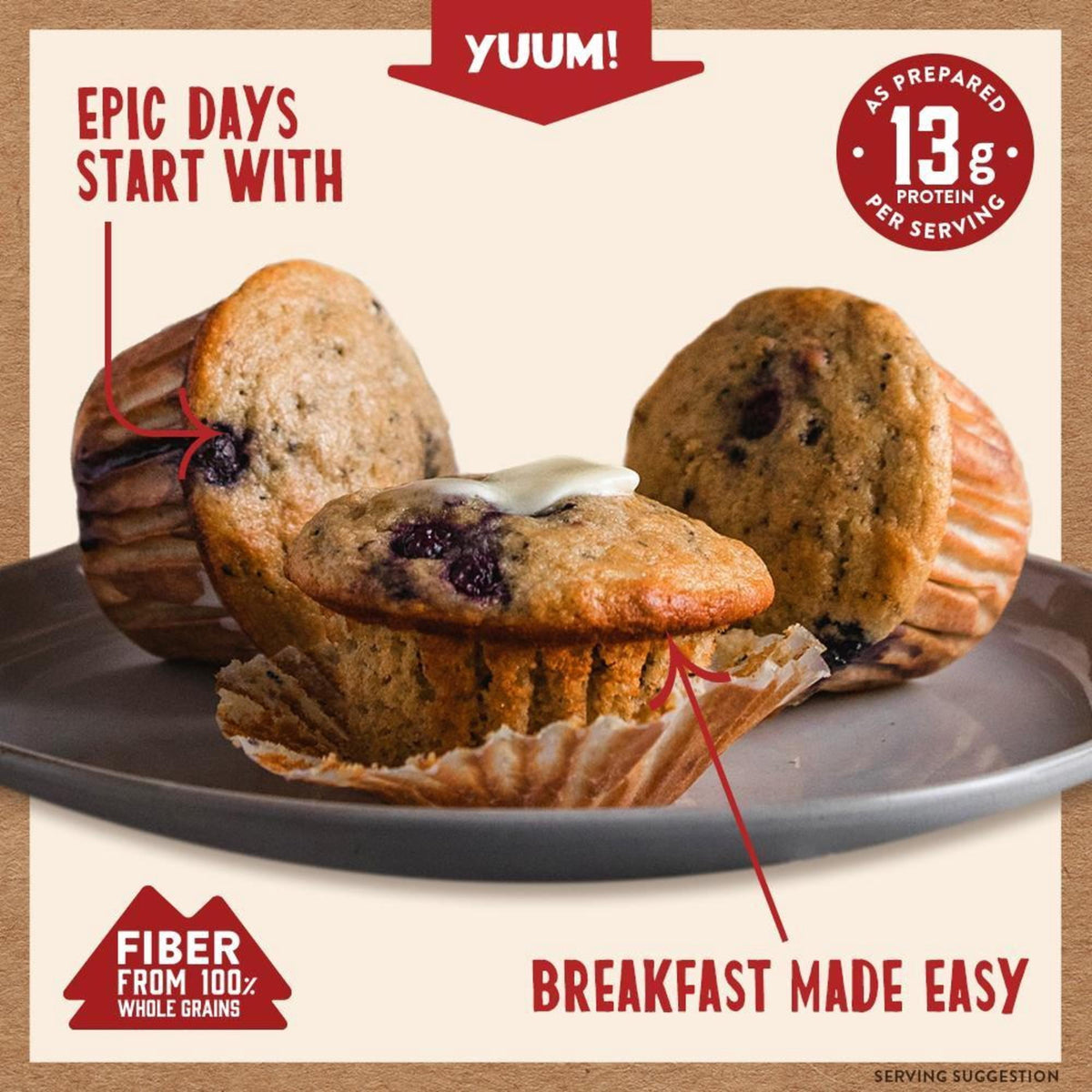Kodiak Protein-Packed Blueberry Muffin Mix, 14 oz Box