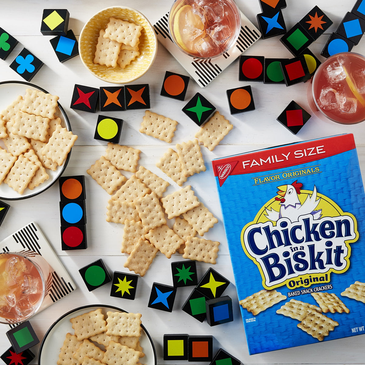 CHICKEN IN A BISKIT Original Baked Snack Crackers, Lunch Snacks, Family Size, 12 oz