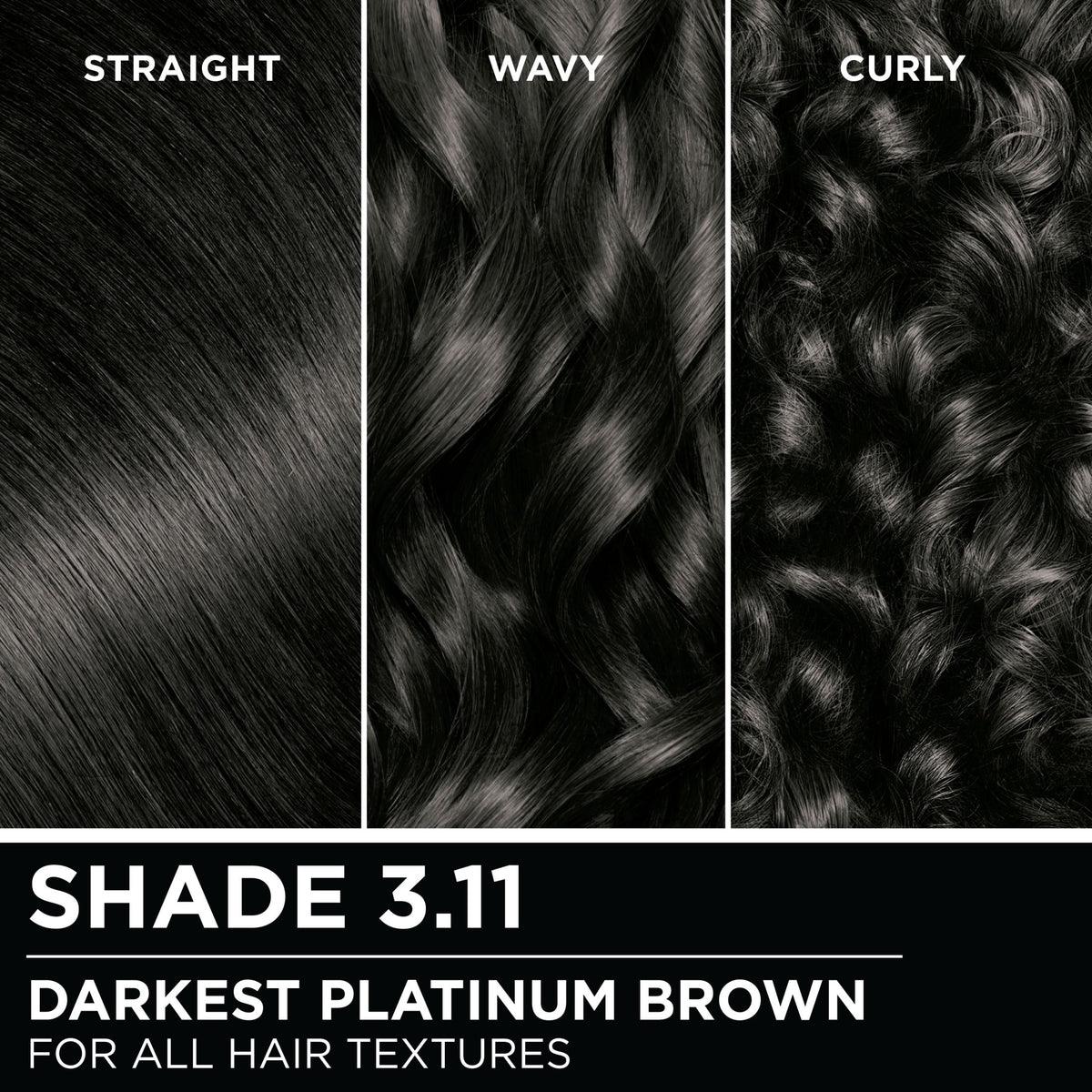 Garnier Olia Oil Powered Permanent Hair Color, 3.11 Darkest Platinum Brown