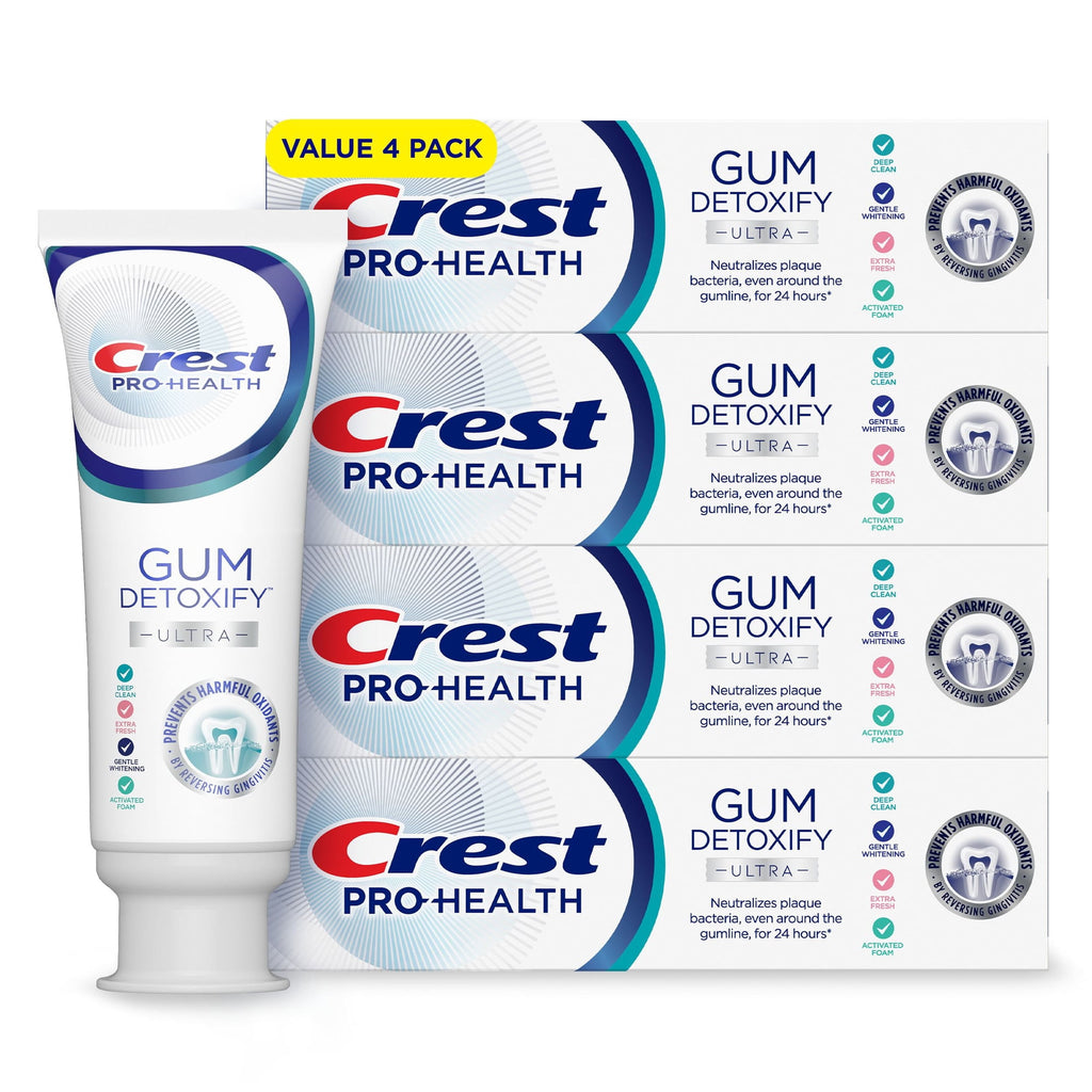 Crest Gum Detoxify Deep Clean Toothpaste Pack, 4 ea