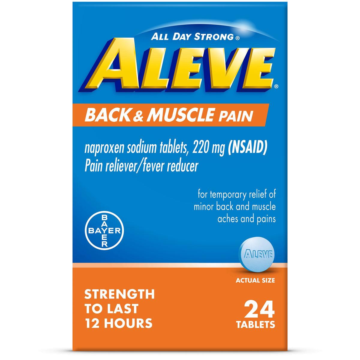 Aleve Back & Muscle Pain Reliever Naproxen Sodium Tablets, 24 Count