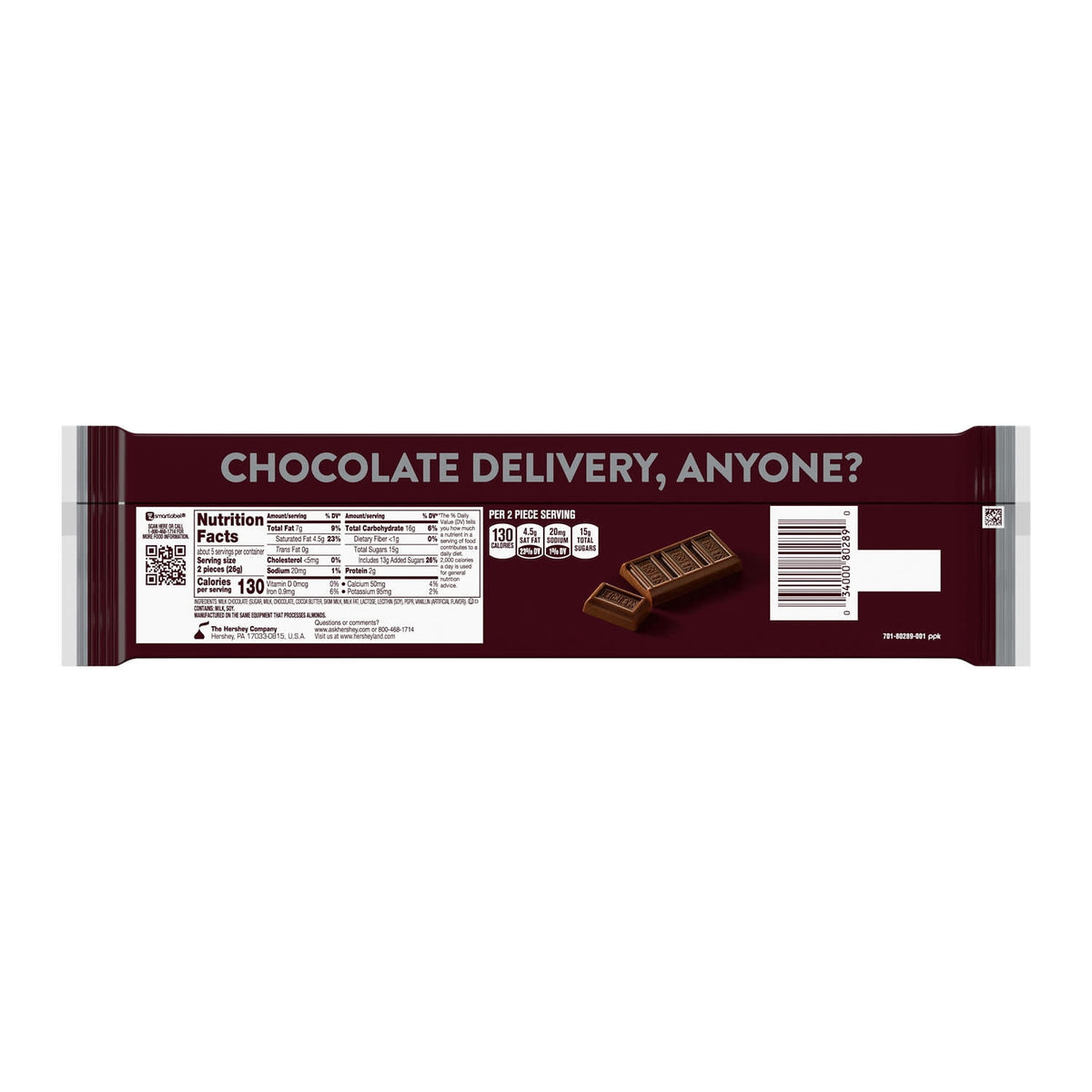 Hershey's Milk Chocolate Candy Bars & Miniatures, Snack Size, .45 oz (10 Count)