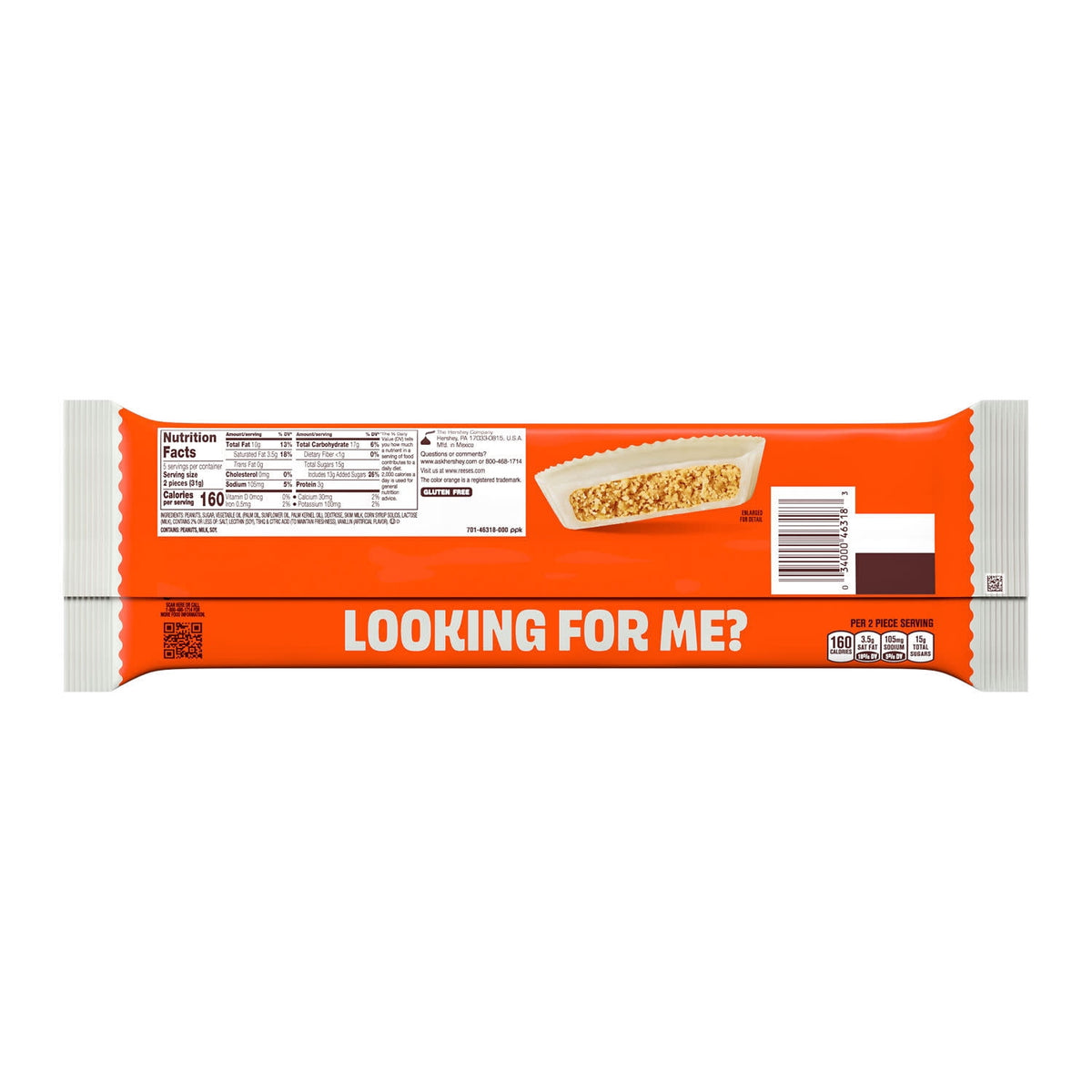 Reese's White Creme Peanut Butter Cups Candy, Snack Size, .55 oz (10 Count)
