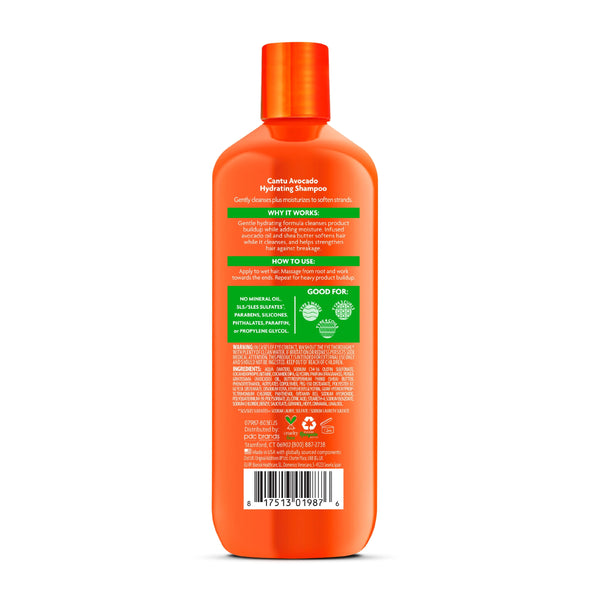 Cantu Sulfate Free Hydrating Shampoo with Avocado & Shea Butter, 13.5 fl oz