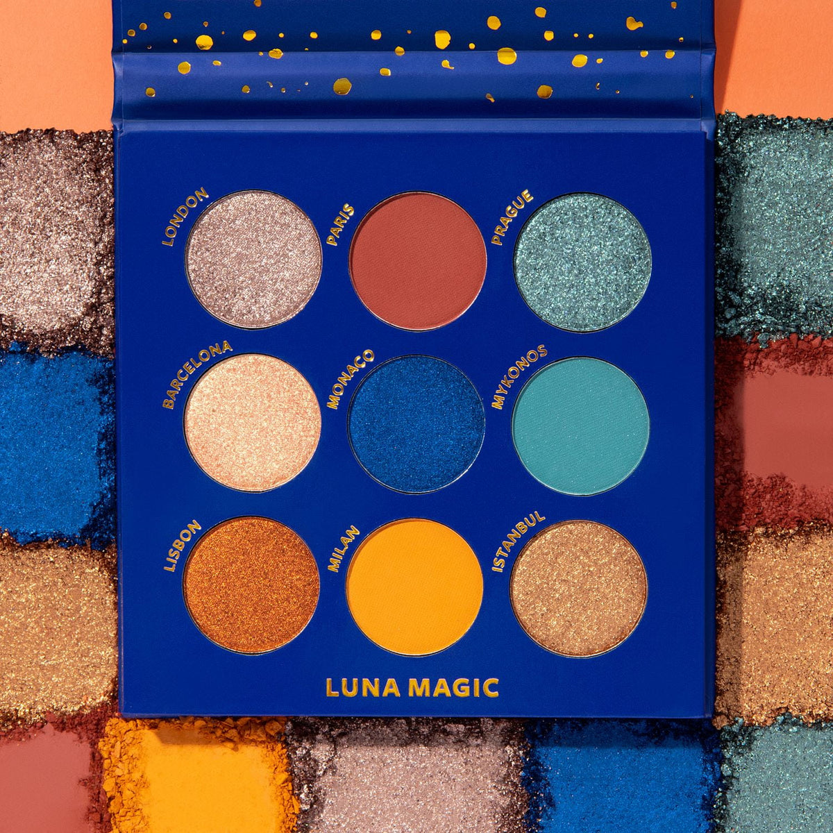 LUNA MAGIC Matte and Shimmer 9 Colors Eyeshadow Palette, Cosmopolitan