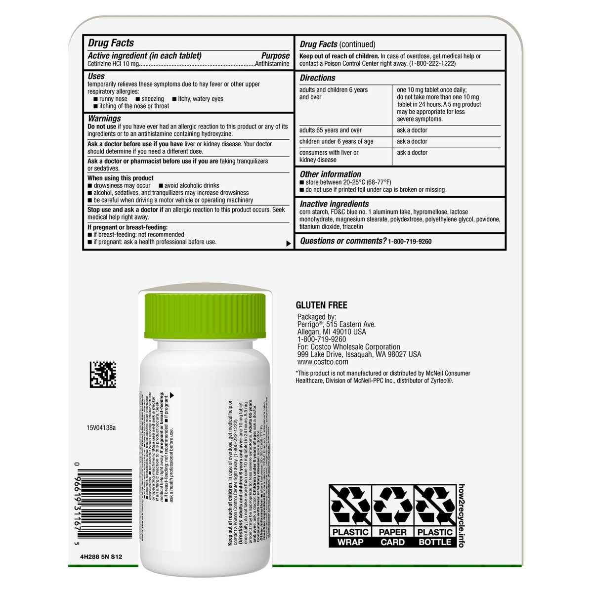 Kirkland Signature Aller-Tec Tablets, 365 ct, Generic Zyrtec Alternative