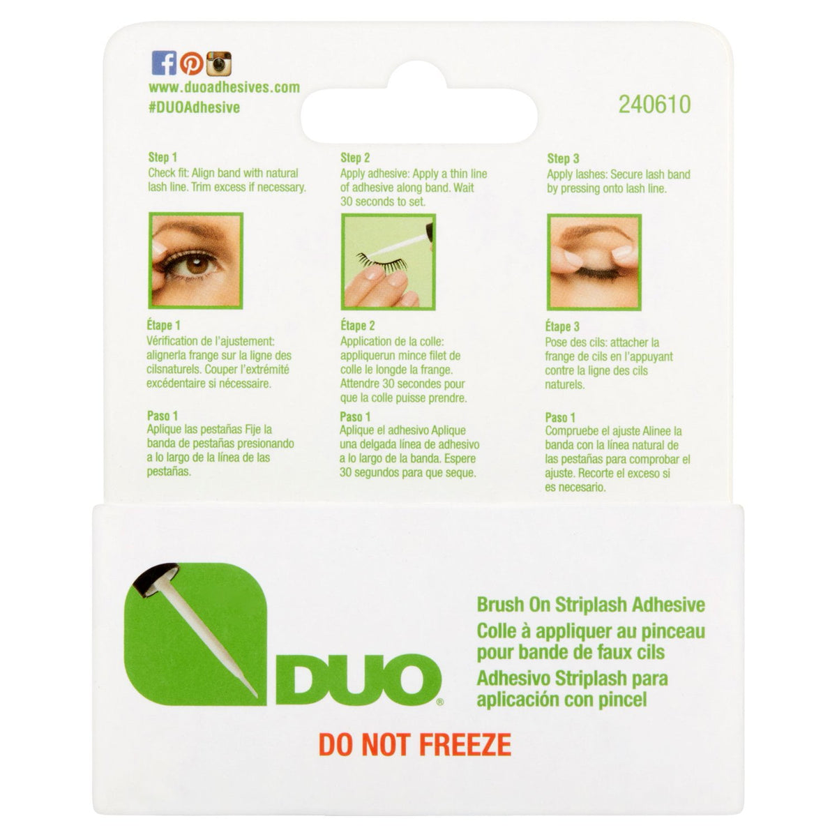 DUO Brush-On Liquid Lash Glue, Eyelash Adhesive, White/Clear, Dries Invisibly, 0.18 oz