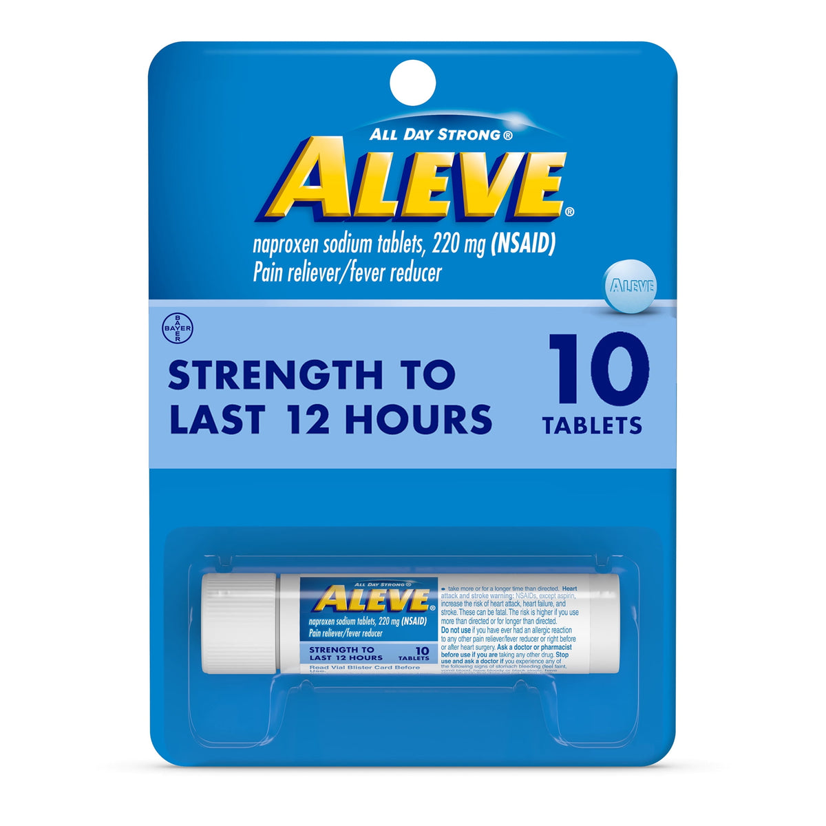Aleve Tablets Naproxen Sodium Pain Reliever, 10 Count