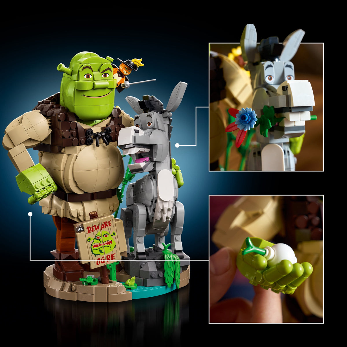 LEGO Shrek: Shrek, Donkey & Puss in Boots Building Set for Adults 72423, Ages 18+