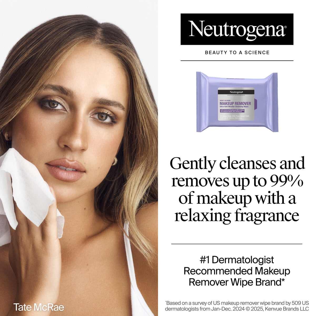 Neutrogena Makeup Remover Night Calming Wipes & Face Cleansing Towelettes, 25 Count, 2 Pack Face Wipes