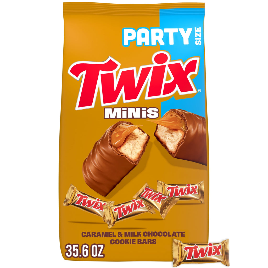 Twix Caramel Minis Size Chocolate Cookie Bar Candy Bag, 35.6 oz/95 count