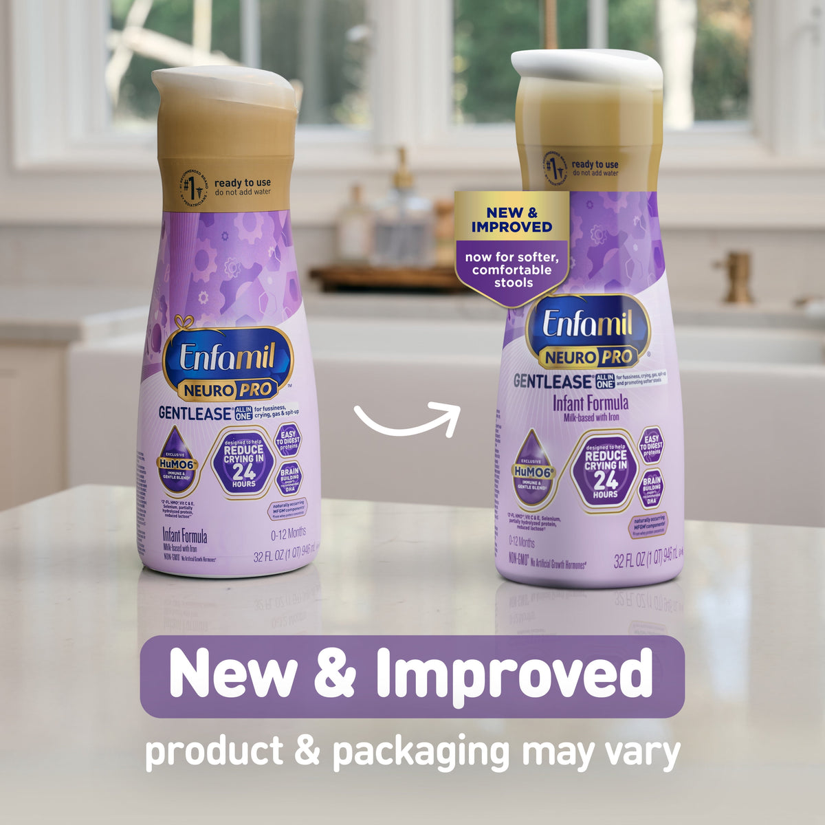 Enfamil NeuroPro Gentlease Ready-to-Feed Baby Formula for Easing Fussiness, Gas, Spit-up in 24hrs, 32 fl oz